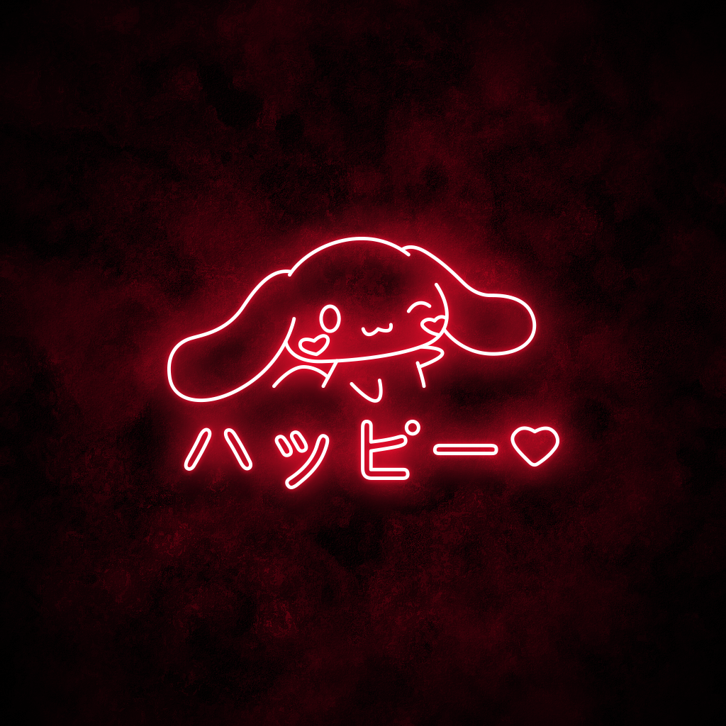 "Cinnamoroll Happy" Neon Sign