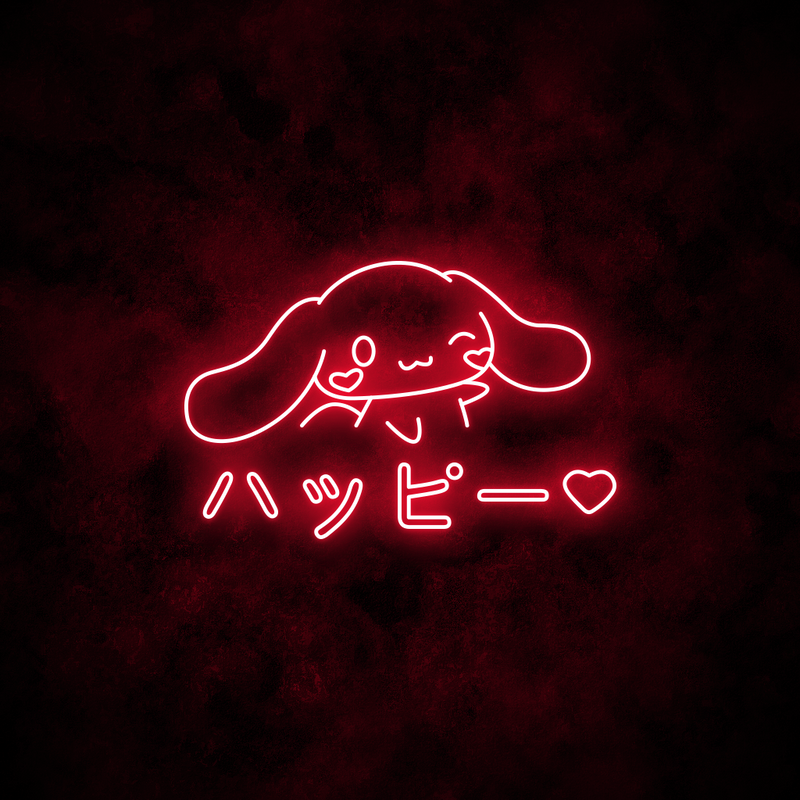 "Cinnamoroll Happy" Neon Sign