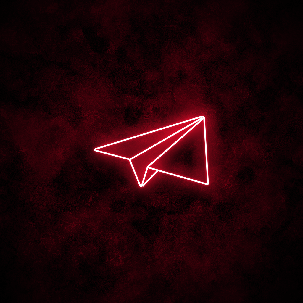 "Paper Airplane" Neon Sign