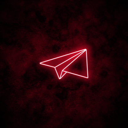 "Paper Airplane" Neon Sign