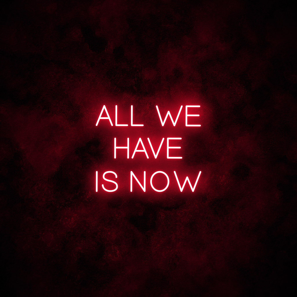 "All we have is now" Neon Sign