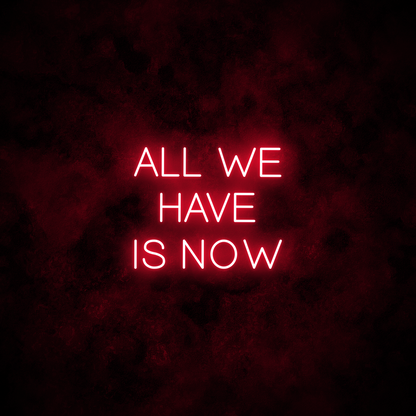 "All we have is now" Neon Sign