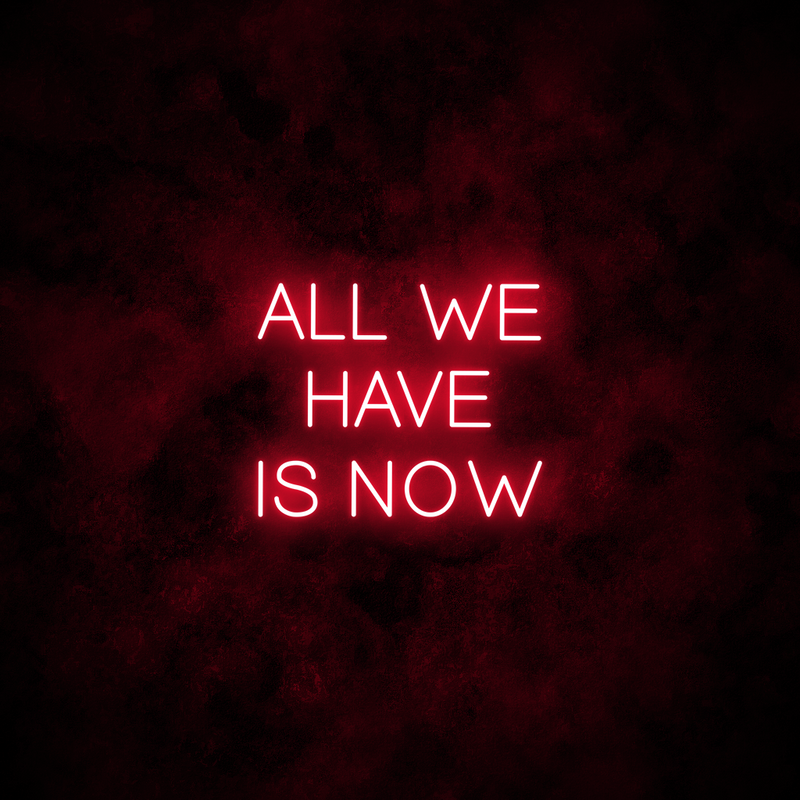 "All we have is now" Neon Sign