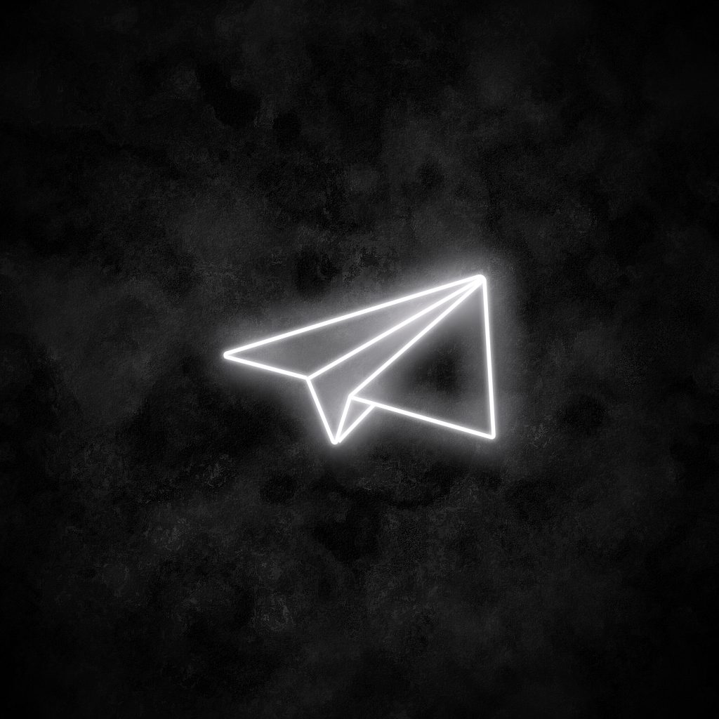 "Paper Airplane" Neon Sign