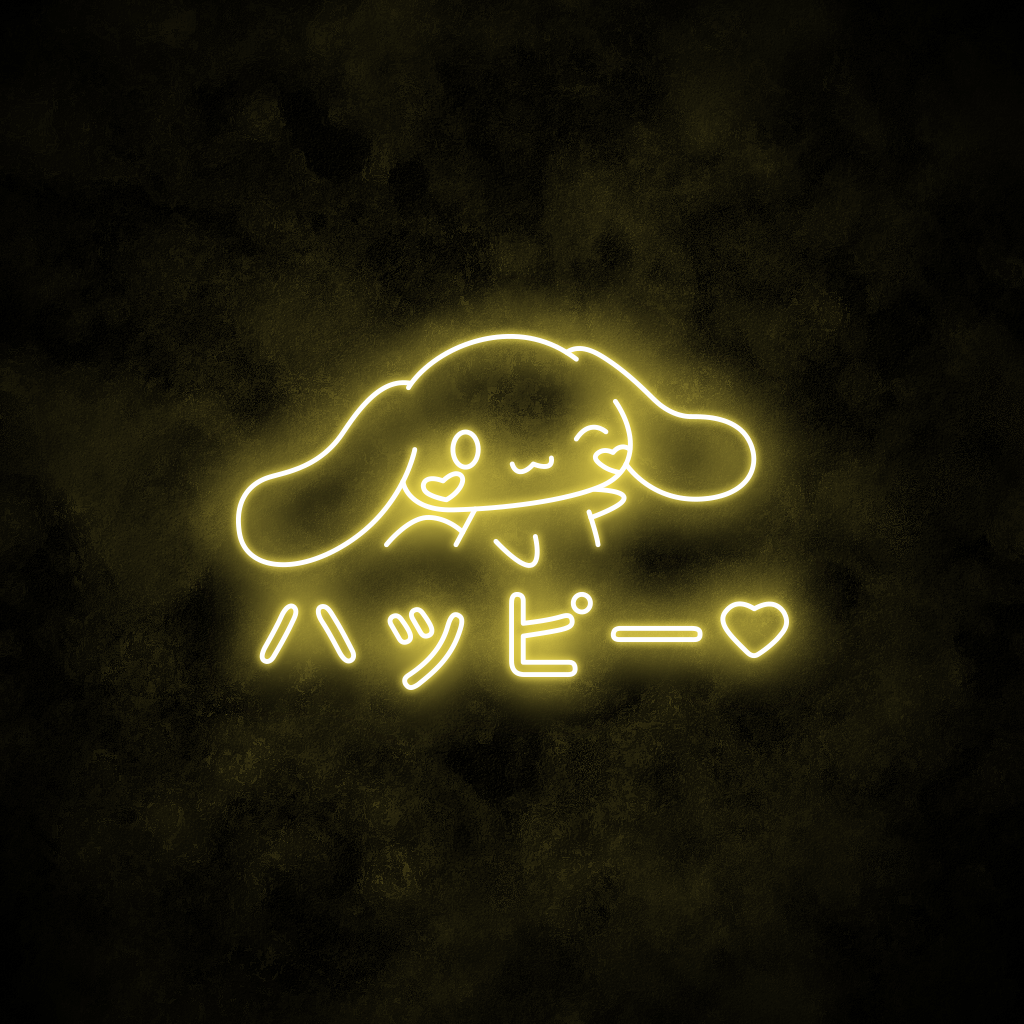 "Cinnamoroll Happy" Neon Sign