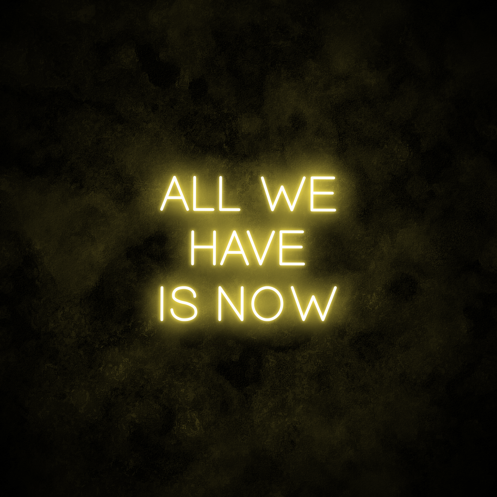 "All we have is now" Neon Sign