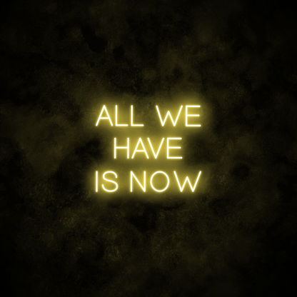 "All we have is now" Neon Sign